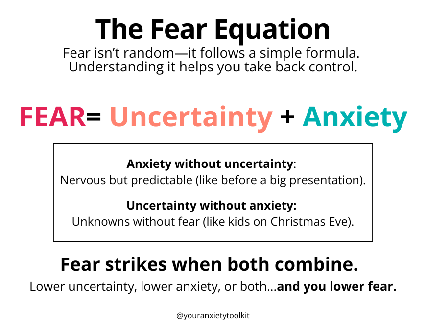 graphic showing the fear equation