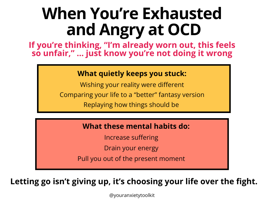 When You’re Exhausted and Angry at OCD graphic